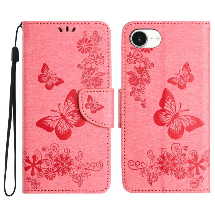 Butterfly Embossed Flip Leather Phone Case, For iPhone 16e, For iPhone 16 Pro Max, For iPhone 16 Pro, For iPhone 16 Plus