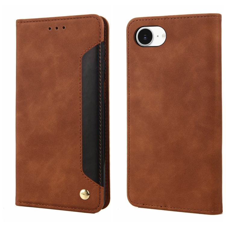 Skin Feel Splicing Leather Phone Case, For iPhone 16e, For iPhone 16 Pro Max, For iPhone 16 Pro, For iPhone 16 Plus, For iPhone 16