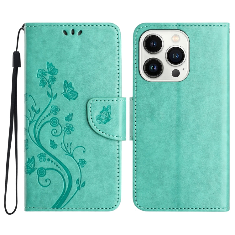 Butterfly Flower Pattern Flip Leather Phone Case, For iPhone 16e, For iPhone 16 Pro Max, For iPhone 16 Pro, For iPhone 16 Plus