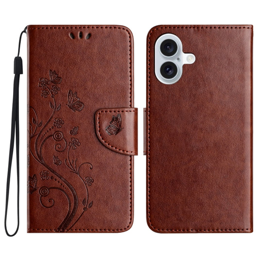 Butterfly Flower Pattern Flip Leather Phone Case, For iPhone 16, For iPhone 15 Pro Max, For iPhone 15 Pro, For iPhone 15 Plus