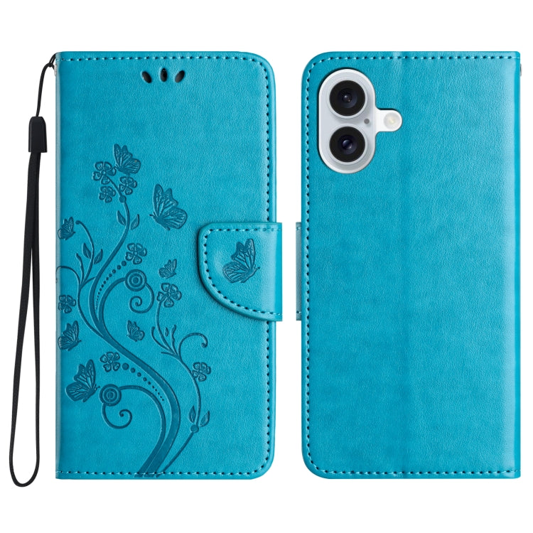 Butterfly Flower Pattern Flip Leather Phone Case, For iPhone 16, For iPhone 15 Pro Max, For iPhone 15 Pro, For iPhone 15 Plus