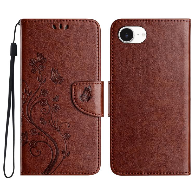 Butterfly Flower Pattern Flip Leather Phone Case, For iPhone 16e, For iPhone 16 Pro Max, For iPhone 16 Pro, For iPhone 16 Plus