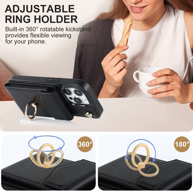 Ring Holder RFID Card Slot Phone Case, For iPhone 15 Plus, For iPhone 15