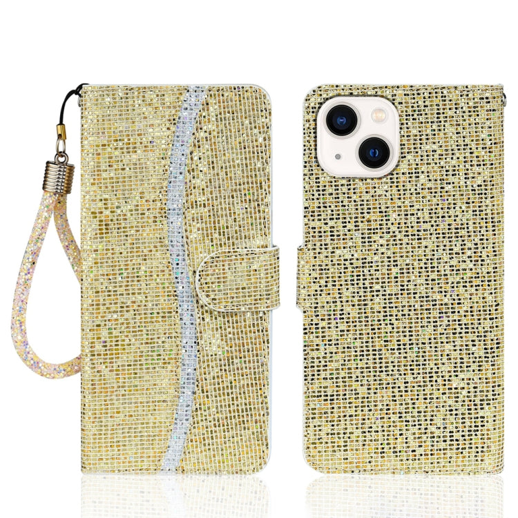 Glitter Powder Filp Leather Phone Case, For iPhone 15 Plus, For iPhone 15