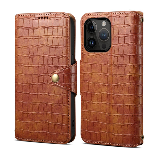 Denior Crocodile Texture Oil Edge Leather Phone Case, For iPhone 12 Pro Max, For iPhone 12 Pro, For iPhone 11 Pro Max, For iPhone 11, For iPhone 11 Pro