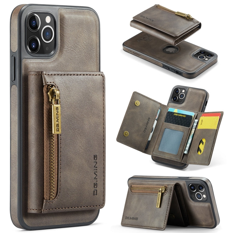 DG.MING M5 Series Zip RFID Multi Card Detachable Leather Phone Case, For iPhone 15 Pro, For iPhone 11 Pro Max