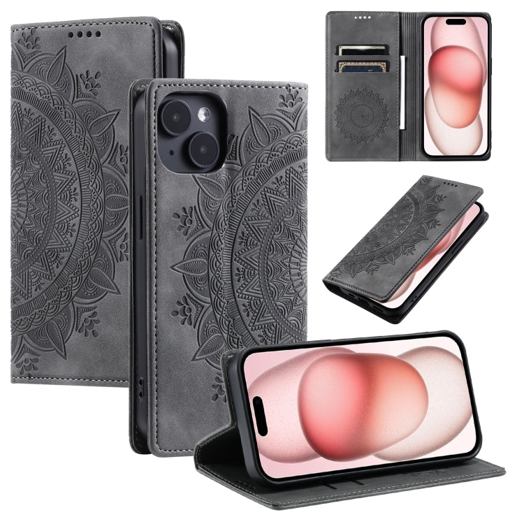 Totem Embossed Magnetic Leather Phone Case, For iPhone 15 Pro Max, For iPhone 15 Pro, For iPhone 15 Plus, For iPhone 15, For iPhone 14 Plus