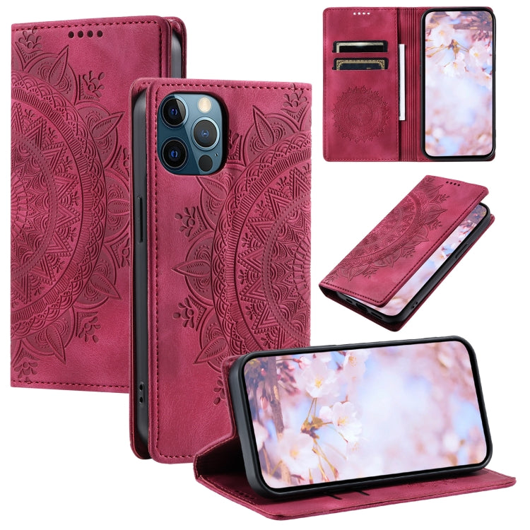 Totem Embossed Magnetic Leather Phone Case, For iPhone 13 Pro, For iPhone 13, For iPhone 13 mini, For iPhone 12 / 12 Pro, For iPhone 12 Pro Max