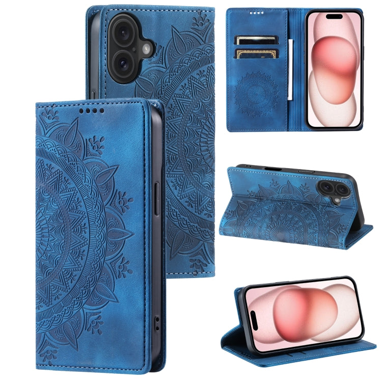 Totem Embossed Magnetic Leather Phone Case, For iPhone 16e, For iPhone 16 Pro Max, For iPhone 16 Pro, For iPhone 16 Plus, For iPhone 16