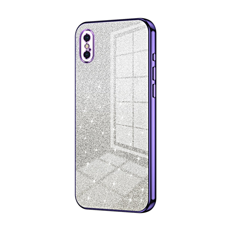 Gradient Glitter Powder Electroplated Phone Case, For iPhone 11, For iPhone 11 Pro, For iPhone X / XS, For iPhone XR