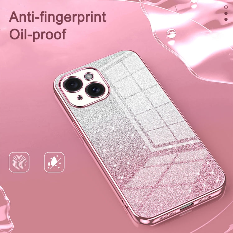 Gradient Glitter Powder Electroplated Phone Case, For iPhone 16 Pro Max, For iPhone 16 Pro, For iPhone 16 Plus, For iPhone 16