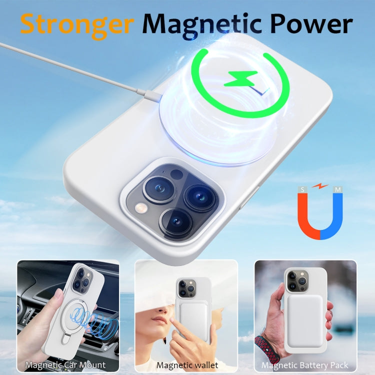 Liquid Silicone MagSafe Magnetic Phone Case with Ring Holder, For iPhone 14 Pro, For iPhone 14 Pro Max