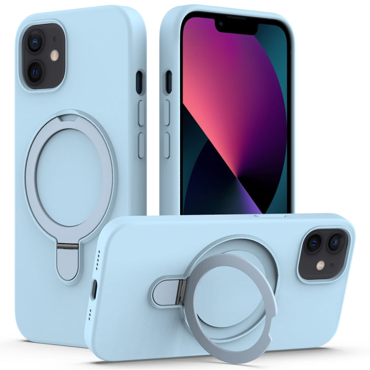 Liquid Silicone MagSafe Magnetic Phone Case with Ring Holder, For iPhone 11