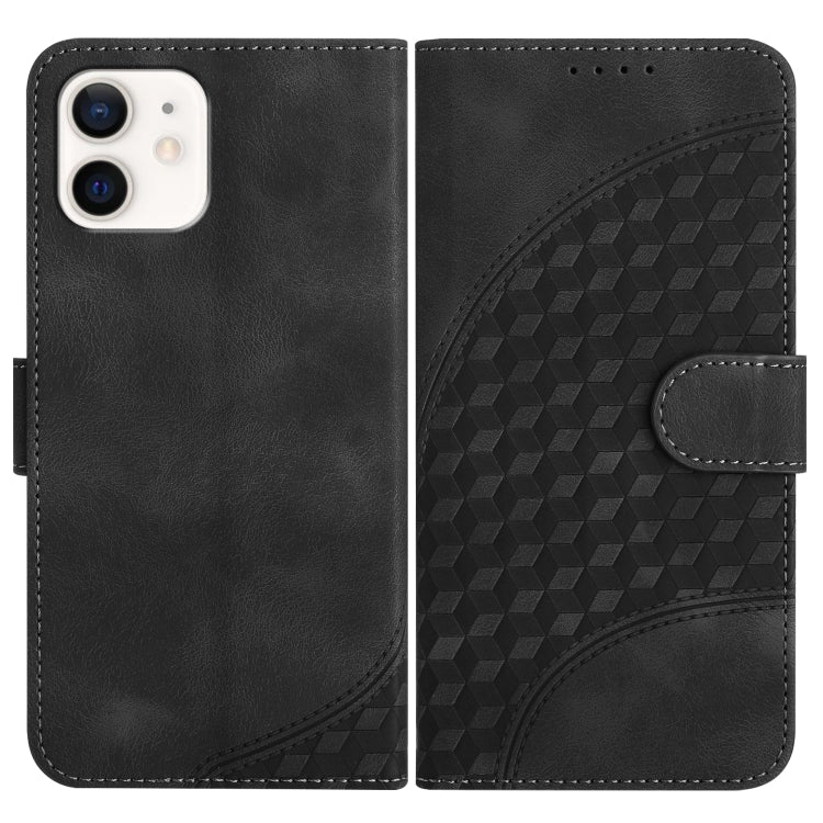 YX0060 Elephant Head Embossed Phone Leather Case with Lanyard, For iPhone 13, For iPhone 13 mini, For iPhone 12/12 Pro, For iPhone 12 Pro Max