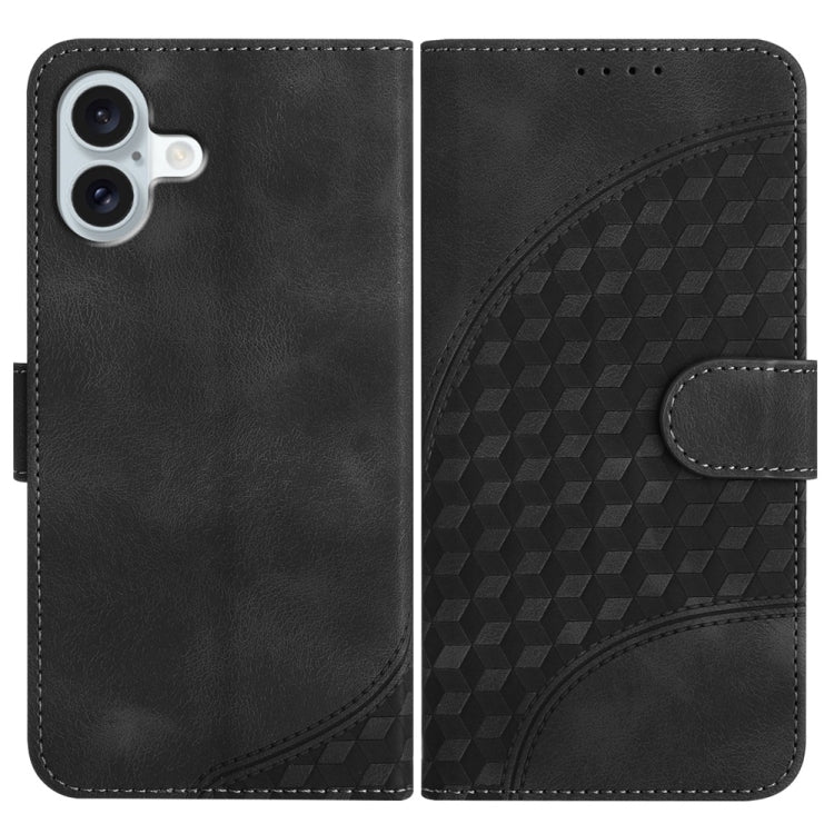 YX0060 Elephant Head Embossed Phone Leather Case with Lanyard, For iPhone 16 Pro Max, For iPhone 16 Pro, For iPhone 16 Plus, For iPhone 16