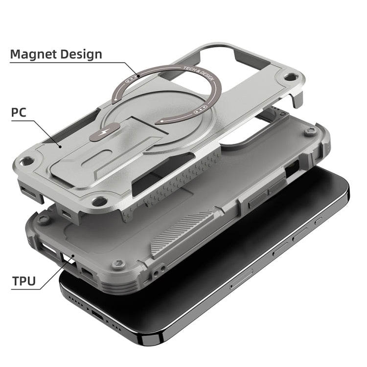 Armor Magsafe Holder PC Hybrid TPU Phone Case, For iPhone 15 Pro, For iPhone 15 Plus, For iPhone 15, For iPhone 14 Plus, For iPhone 14, For iPhone 14 Pro