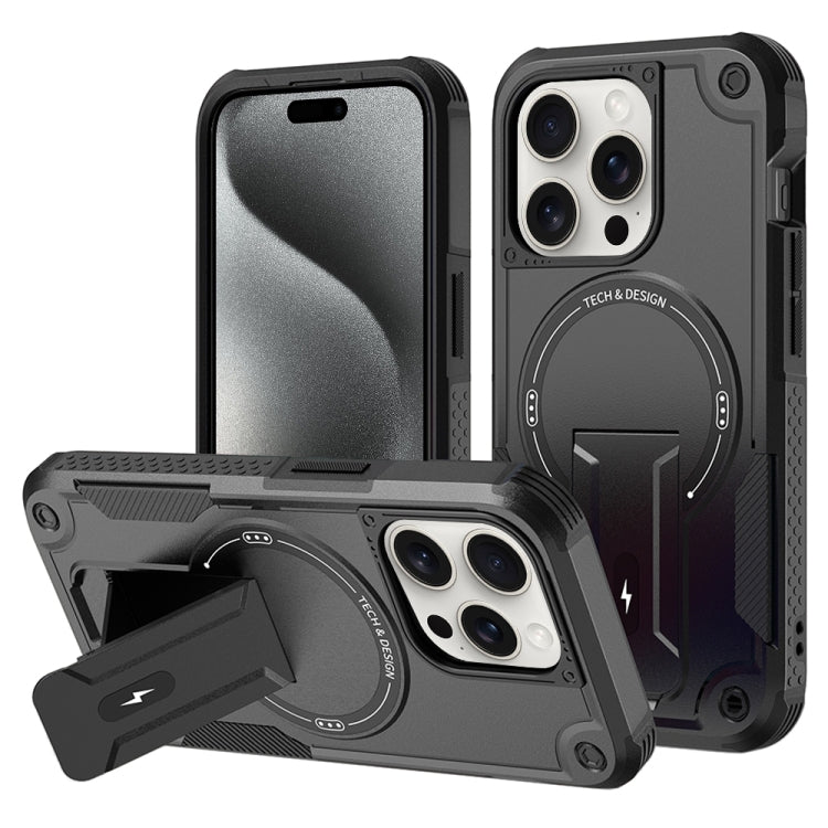 Armor Magsafe Holder PC Hybrid TPU Phone Case, For iPhone 15 Pro, For iPhone 15 Plus, For iPhone 15, For iPhone 14 Plus, For iPhone 14, For iPhone 14 Pro