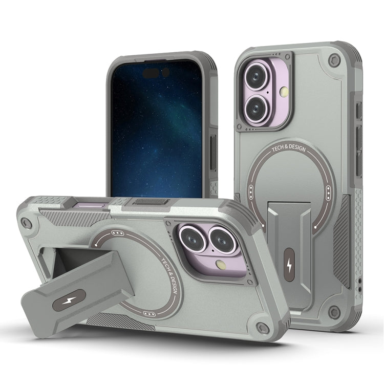 Armor Magsafe Holder PC Hybrid TPU Phone Case, For iPhone 16e, For iPhone 16 Pro Max, For iPhone 16 Pro, For iPhone 16 Plus, For iPhone 16, For iPhone 15 Pro Max