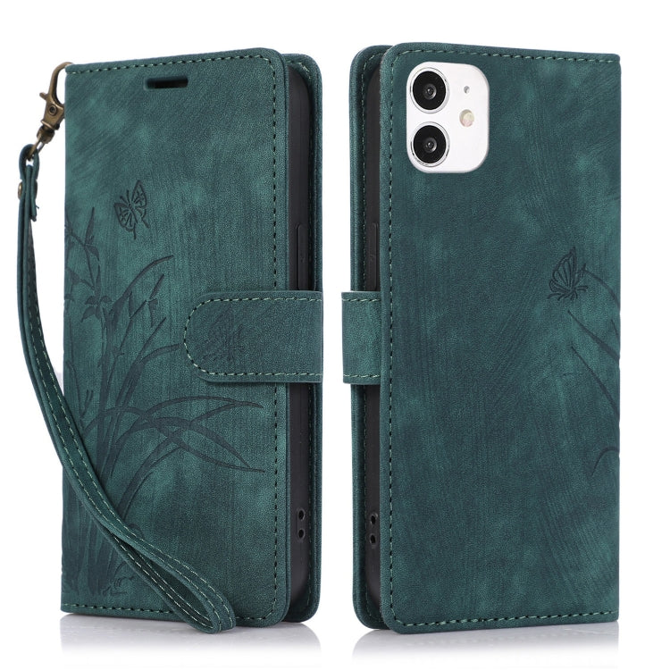 Orchid Butterfly Embossed Leather Phone Case, For iPhone 13, For iPhone 12 / 12 Pro, For iPhone 12 Pro Max, For iPhone 11 Pro Max, For iPhone 11