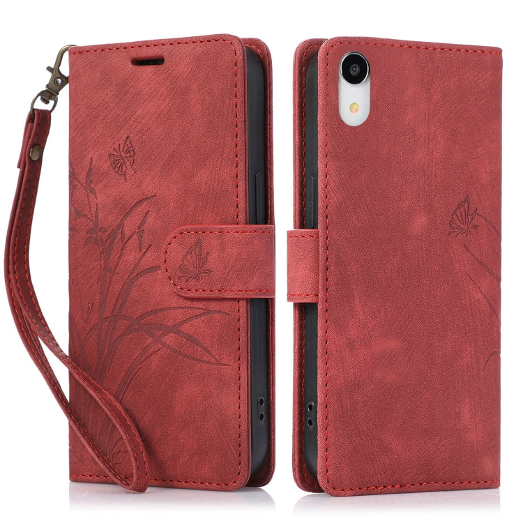 Orchid Butterfly Embossed Leather Phone Case, For iPhone 11 Pro, For iPhone X / XS, For iPhone XR, For iPhone XS Max, For iPhone 7 Plus / 8 Plus