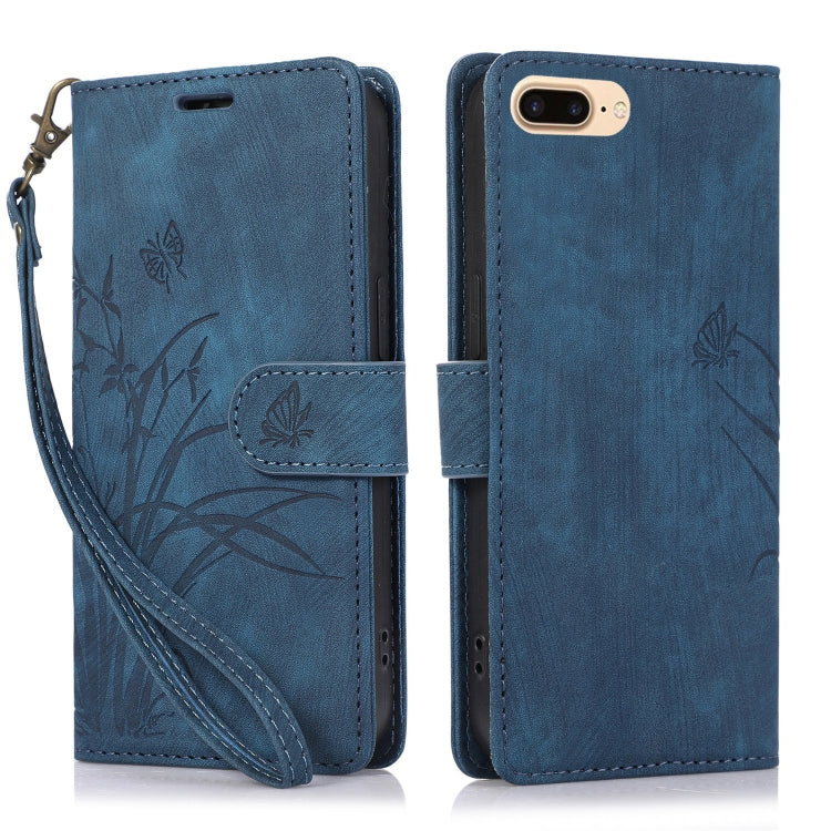 Orchid Butterfly Embossed Leather Phone Case, For iPhone 11 Pro, For iPhone X / XS, For iPhone XR, For iPhone XS Max, For iPhone 7 Plus / 8 Plus