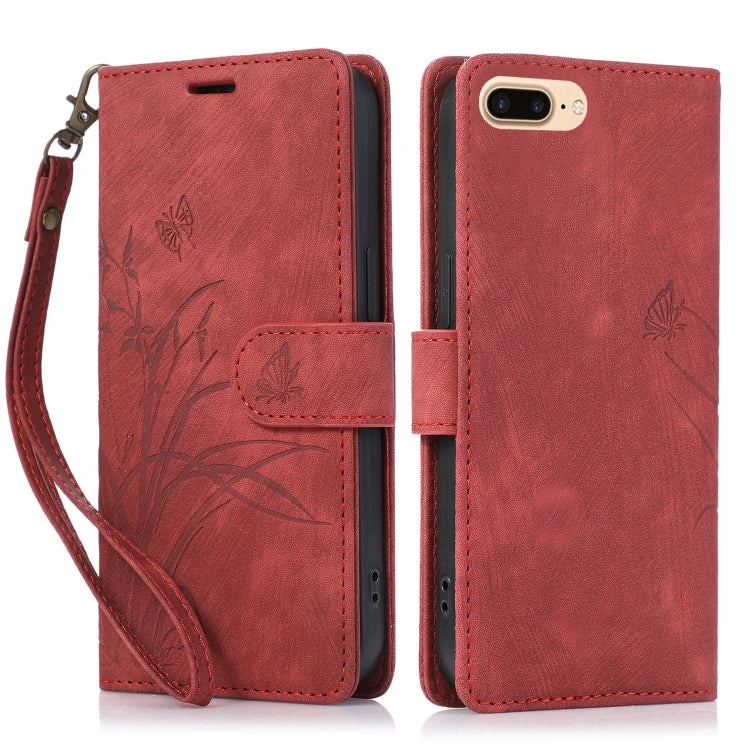 Orchid Butterfly Embossed Leather Phone Case, For iPhone 11 Pro, For iPhone X / XS, For iPhone XR, For iPhone XS Max, For iPhone 7 Plus / 8 Plus