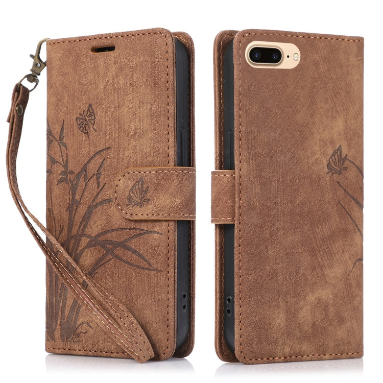 Orchid Butterfly Embossed Leather Phone Case, For iPhone 11 Pro, For iPhone X / XS, For iPhone XR, For iPhone XS Max, For iPhone 7 Plus / 8 Plus