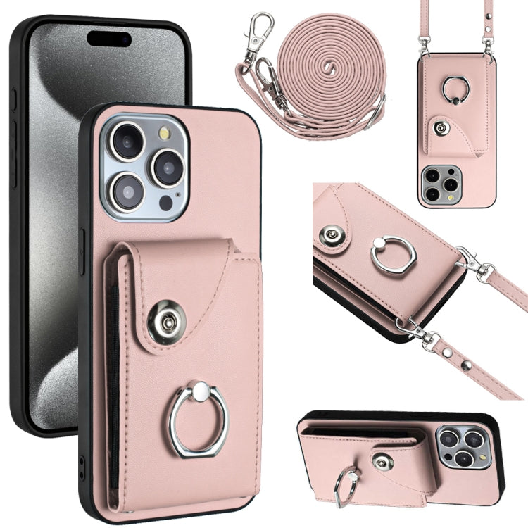 Organ Card Bag Ring Holder Phone Case with Long Lanyard, For iPhone 16 Pro Max, For iPhone 16 Pro, For iPhone 16 Plus, For iPhone 16, For iPhone 15 Pro Max