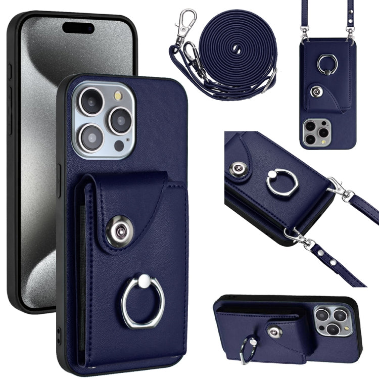 Organ Card Bag Ring Holder Phone Case with Long Lanyard, For iPhone 15 Pro, For iPhone 15 Plus, For iPhone 15, For iPhone 14 Plus, For iPhone 14