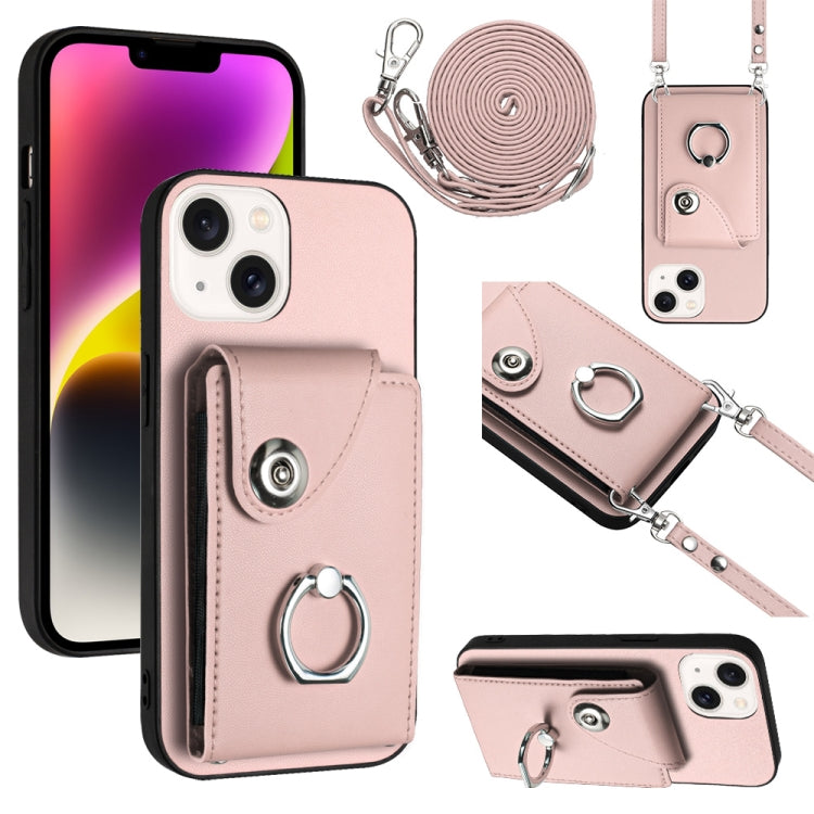 Organ Card Bag Ring Holder Phone Case with Long Lanyard, For iPhone 15 Pro, For iPhone 15 Plus, For iPhone 15, For iPhone 14 Plus, For iPhone 14