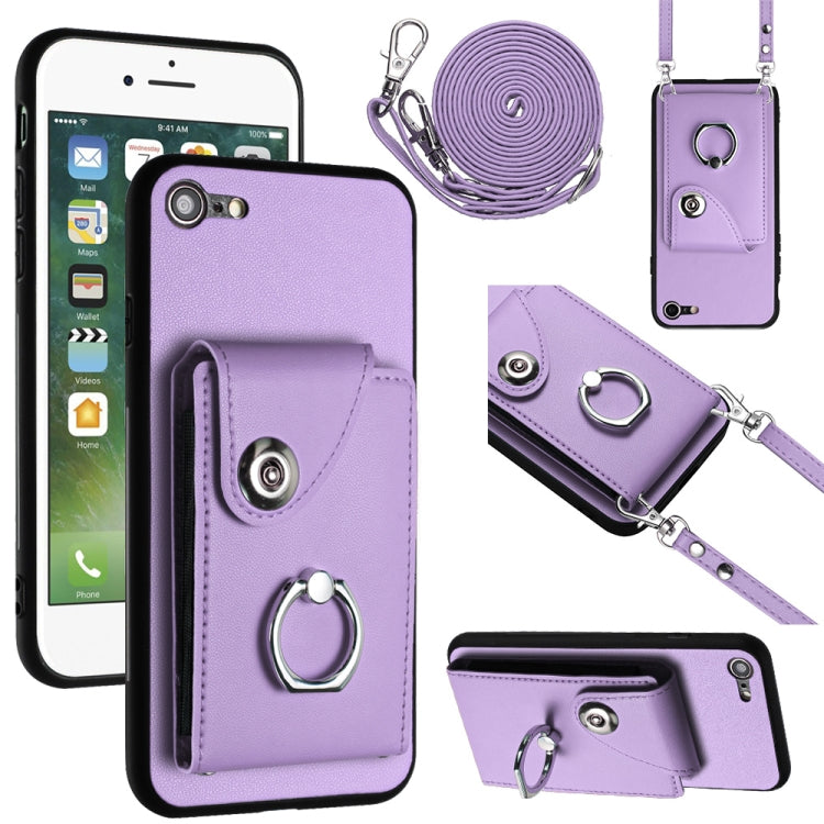 Organ Card Bag Ring Holder Phone Case with Long Lanyard, For iPhone 14 Pro, For iPhone 14 Pro Max, For iPhone SE 2022 / 2020 / 8 / 7, For iPhone 13 Pro Max, For iPhone 13 Pro