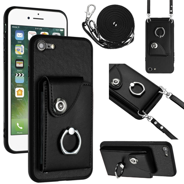 Organ Card Bag Ring Holder Phone Case with Long Lanyard, For iPhone 14 Pro, For iPhone 14 Pro Max, For iPhone SE 2022 / 2020 / 8 / 7, For iPhone 13 Pro Max, For iPhone 13 Pro