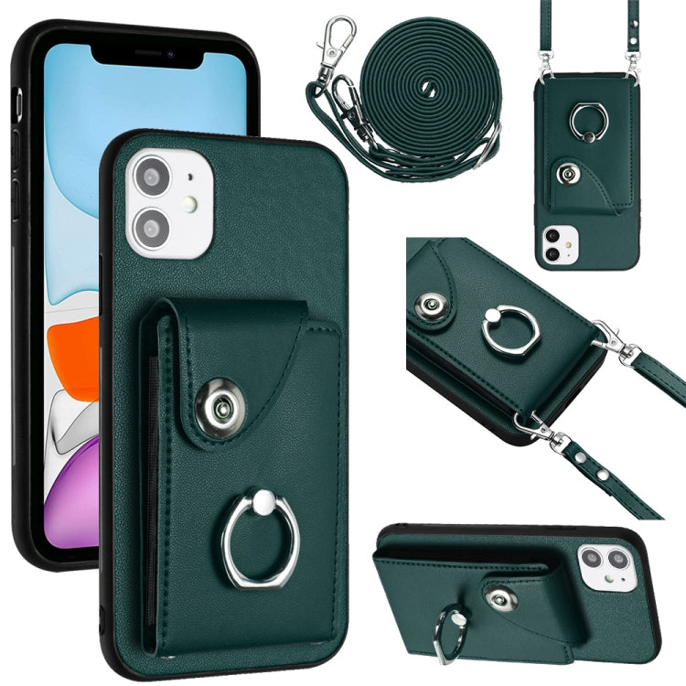 Organ Card Bag Ring Holder Phone Case with Long Lanyard, For iPhone 13, For iPhone 13 mini, For iPhone 12, For iPhone 12 Pro Max, For iPhone 12 Pro