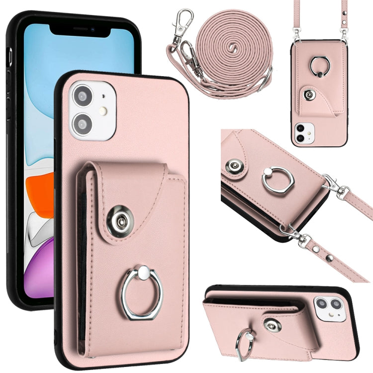 Organ Card Bag Ring Holder Phone Case with Long Lanyard, For iPhone 13, For iPhone 13 mini, For iPhone 12, For iPhone 12 Pro Max, For iPhone 12 Pro