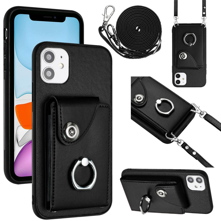 Organ Card Bag Ring Holder Phone Case with Long Lanyard, For iPhone 13, For iPhone 13 mini, For iPhone 12, For iPhone 12 Pro Max, For iPhone 12 Pro