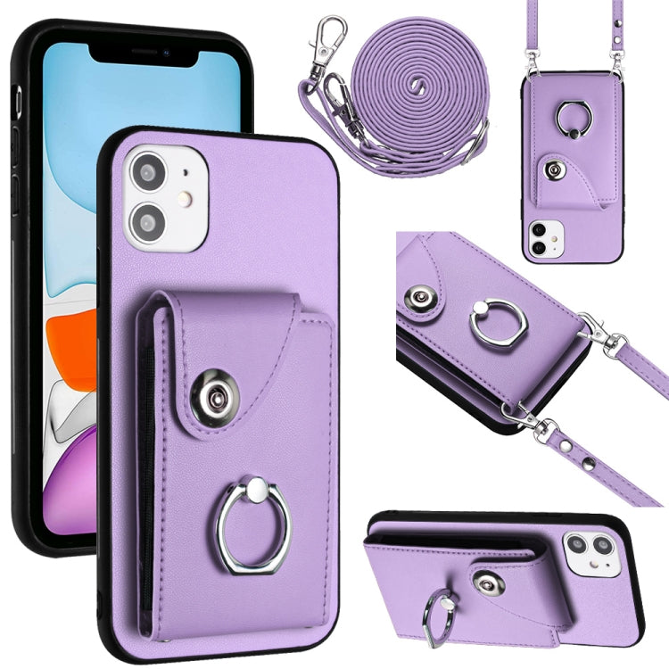 Organ Card Bag Ring Holder Phone Case with Long Lanyard, For iPhone 12 mini, For iPhone 11 Pro Max, For iPhone 11, For iPhone 11 Pro, For iPhone X / XS