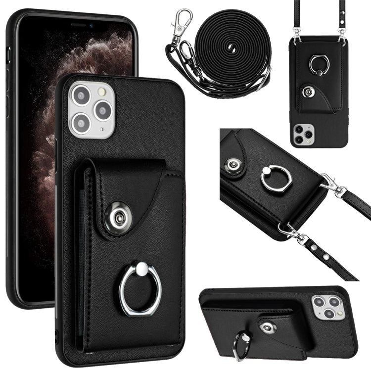 Organ Card Bag Ring Holder Phone Case with Long Lanyard, For iPhone 12 mini, For iPhone 11 Pro Max, For iPhone 11, For iPhone 11 Pro, For iPhone X / XS