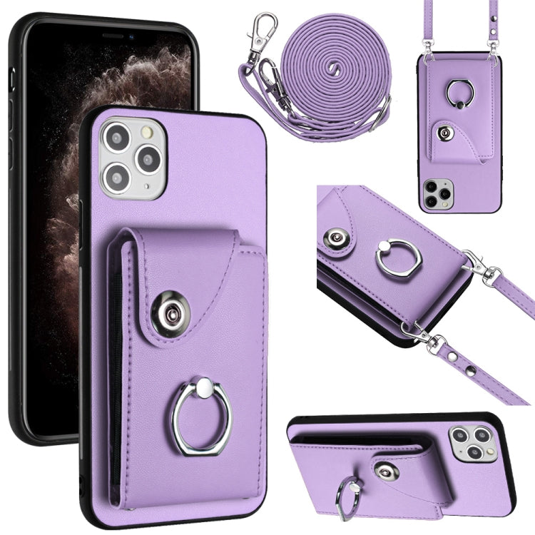 Organ Card Bag Ring Holder Phone Case with Long Lanyard, For iPhone 12 mini, For iPhone 11 Pro Max, For iPhone 11, For iPhone 11 Pro, For iPhone X / XS