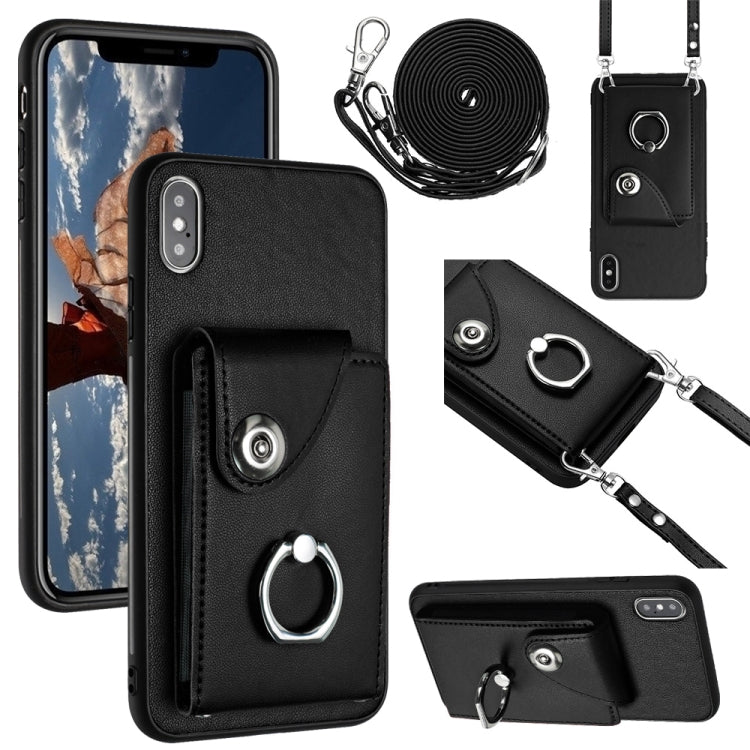 Organ Card Bag Ring Holder Phone Case with Long Lanyard, For iPhone 12 mini, For iPhone 11 Pro Max, For iPhone 11, For iPhone 11 Pro, For iPhone X / XS