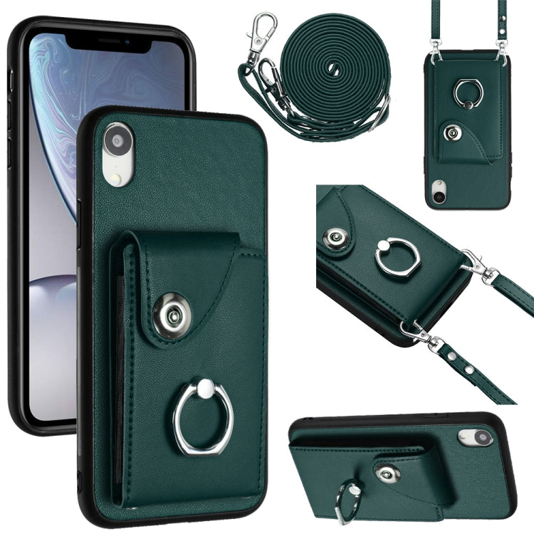 Organ Card Bag Ring Holder Phone Case with Long Lanyard, For iPhone XR, For iPhone XS Max, For iPhone 8 Plus / 7 Plus