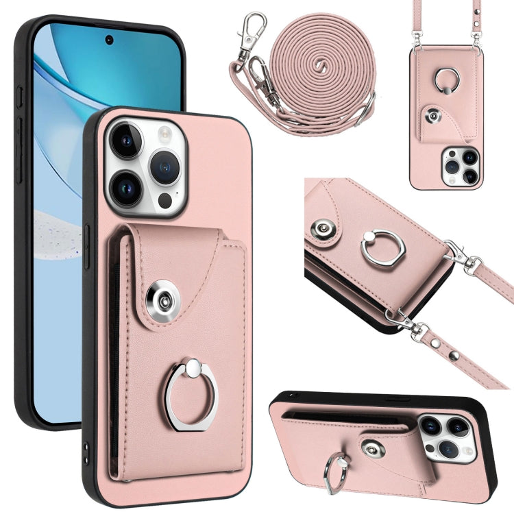 Organ Card Bag Ring Holder Phone Case with Long Lanyard, For iPhone 16 Pro Max, For iPhone 16 Pro, For iPhone 16 Plus, For iPhone 16, For iPhone 15 Pro Max