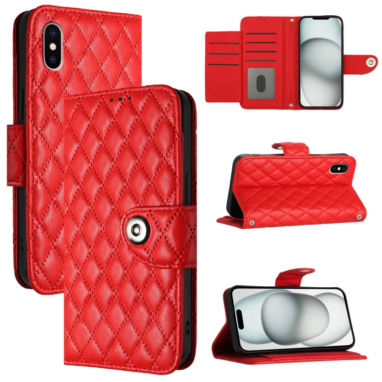 Rhombic Texture Flip Leather Phone Case with Lanyard, For iPhone 11, For iPhone 11 Pro, For iPhone XS / X, For iPhone XR, For iPhone XS Max