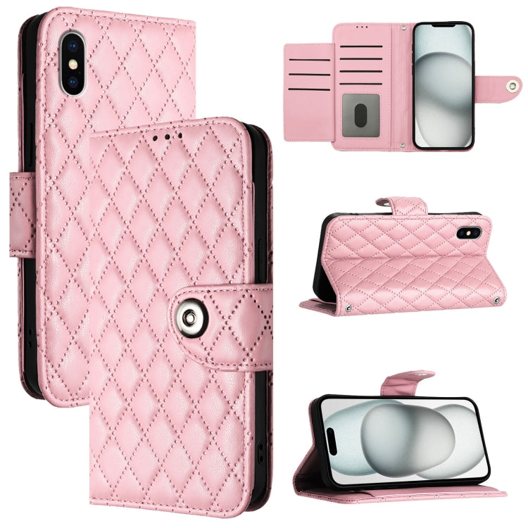 Rhombic Texture Flip Leather Phone Case with Lanyard, For iPhone 11, For iPhone 11 Pro, For iPhone XS / X, For iPhone XR, For iPhone XS Max