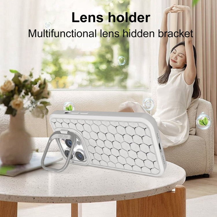 Honeycomb Radiating Lens Holder Magsafe Phone Case, For iPhone 16 Pro Max, For iPhone 16 Pro, For iPhone 16 Plus, For iPhone 16, For iPhone 15 Pro Max