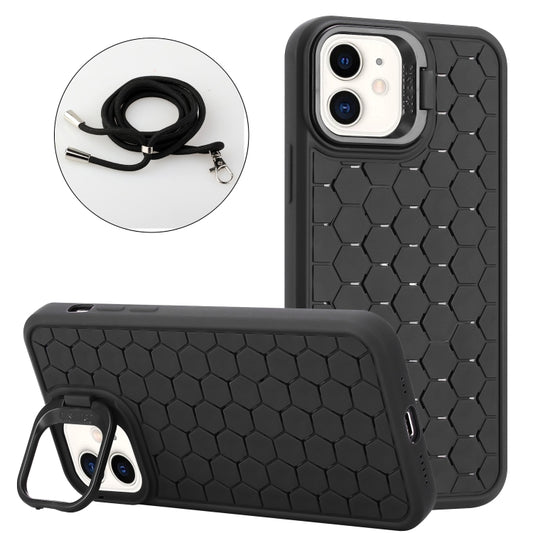 Honeycomb Radiating Lens Holder Magsafe Phone Case with Lanyard, For iPhone 12, For iPhone 12 Pro Max, For iPhone 12 Pro, For iPhone 11 Pro Max, For iPhone 11