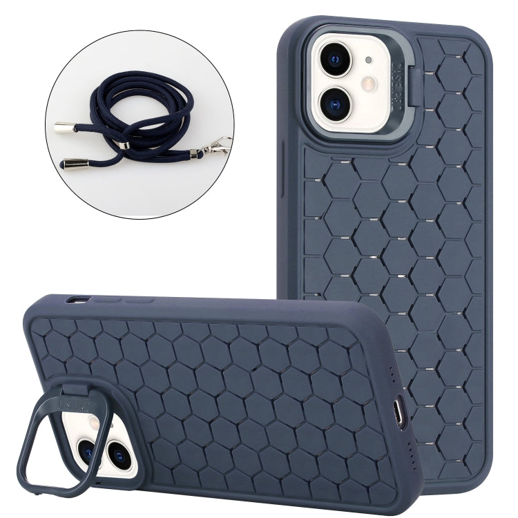 Honeycomb Radiating Lens Holder Magsafe Phone Case with Lanyard, For iPhone 12, For iPhone 12 Pro Max, For iPhone 12 Pro, For iPhone 11 Pro Max, For iPhone 11