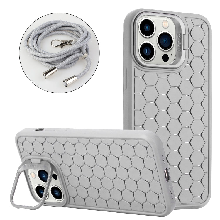 Honeycomb Radiating Lens Holder Magsafe Phone Case with Lanyard, For iPhone 12, For iPhone 12 Pro Max, For iPhone 12 Pro, For iPhone 11 Pro Max, For iPhone 11