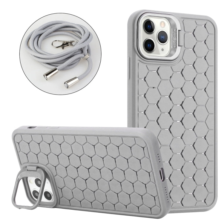 Honeycomb Radiating Lens Holder Magsafe Phone Case with Lanyard, For iPhone 16 Pro Max, For iPhone 16 Pro, For iPhone 16 Plus, For iPhone 16, For iPhone 15 Pro Max