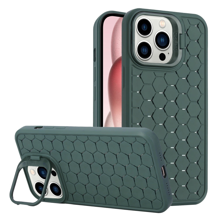 Honeycomb Radiating Lens Holder TPU Phone Case, For iPhone 15 Pro, For iPhone 15 Plus, For iPhone 15, For iPhone 14 Plus, For iPhone 14