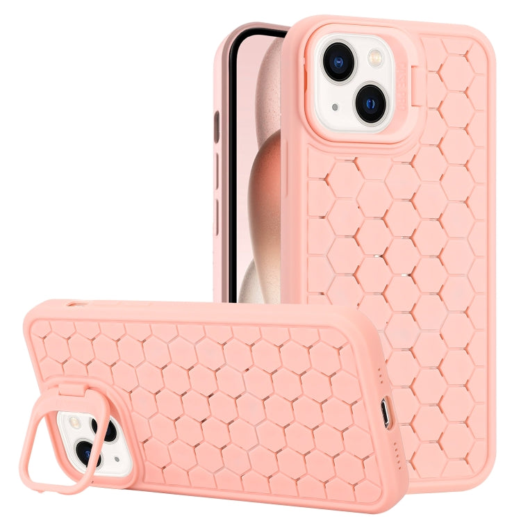 Honeycomb Radiating Lens Holder TPU Phone Case, For iPhone 15 Pro, For iPhone 15 Plus, For iPhone 15, For iPhone 14 Plus, For iPhone 14